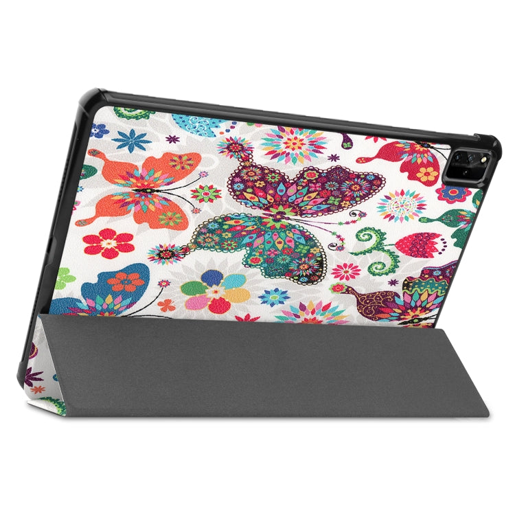 For Huawei MatePad Pro 12.6 2021 Custer Painted PU Leather Case with Sleep / Wake-up Function & 3-Fold Holder