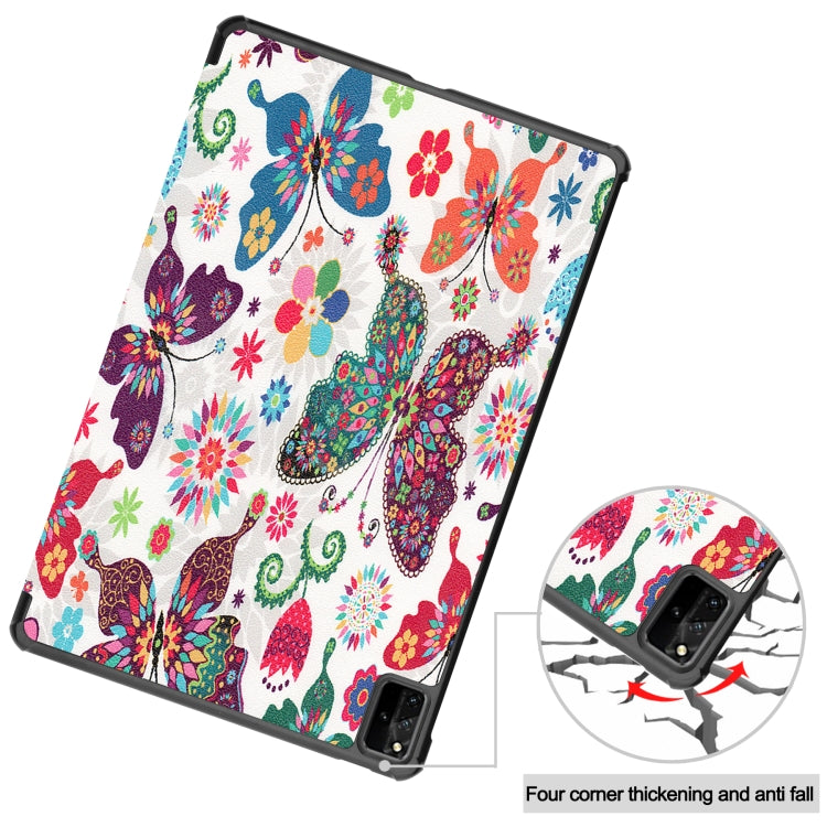 For Huawei MatePad Pro 12.6 2021 Custer Painted PU Leather Case with Sleep / Wake-up Function & 3-Fold Holder