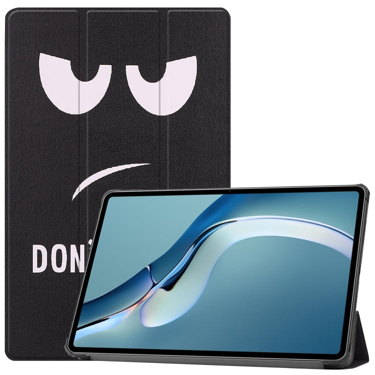 For Huawei MatePad Pro 12.6 2021 Custer Painted PU Leather Case with Sleep / Wake-up Function & 3-Fold Holder