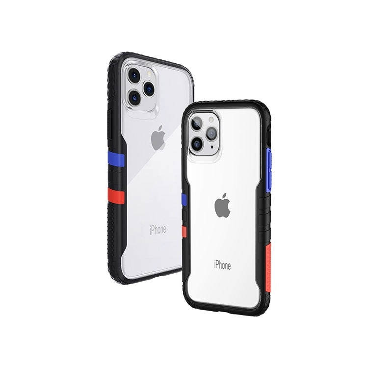 For iPhone 11 Removable Color Block PC+TPU Transparent Back Plate Shockproof Protect Case