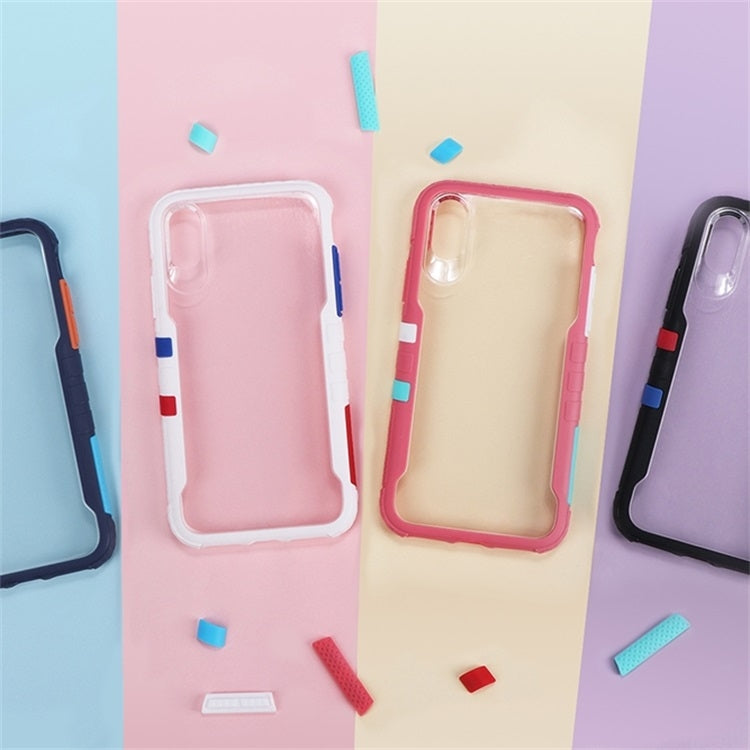 For iPhone 11 Removable Color Block PC+TPU Transparent Back Plate Shockproof Protect Case