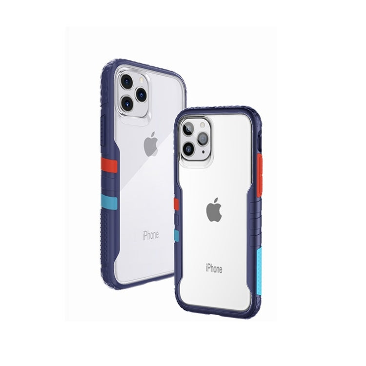 For iPhone 11 Removable Color Block PC+TPU Transparent Back Plate Shockproof Protect Case