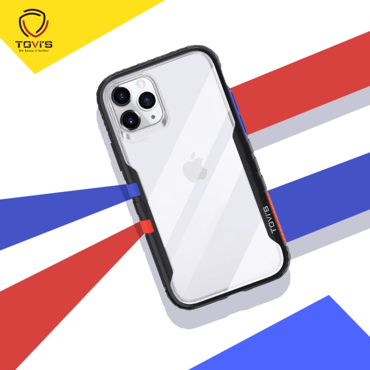 For iPhone 11 Pro Removable Color Block PC+TPU Transparent Back Plate Shockproof Protect Case
