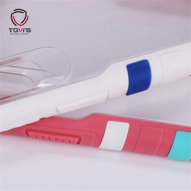 For iPhone 11 Pro Removable Color Block PC+TPU Transparent Back Plate Shockproof Protect Case