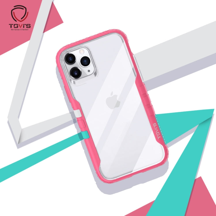 For iPhone 11 Pro Max Removable Color Block PC+TPU Transparent Back Plate Shockproof Protect Case