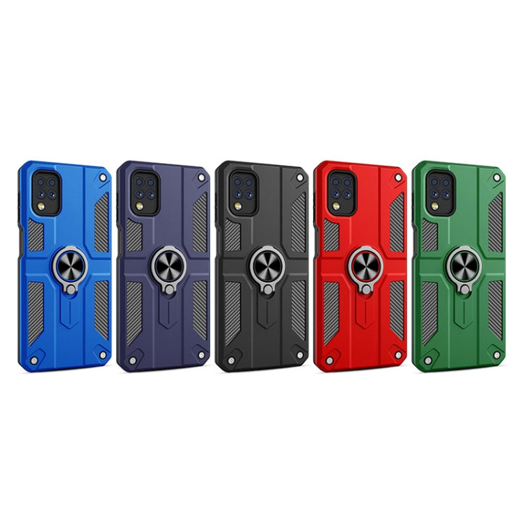 For LG K42 Carbon Fiber Pattern PC + TPU Protective Case with Ring Holder