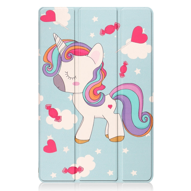 For Xiaomi Pad 5 Custer Painted PU Leather Case with Sleep / Wake-up Function & 3-Fold Holder