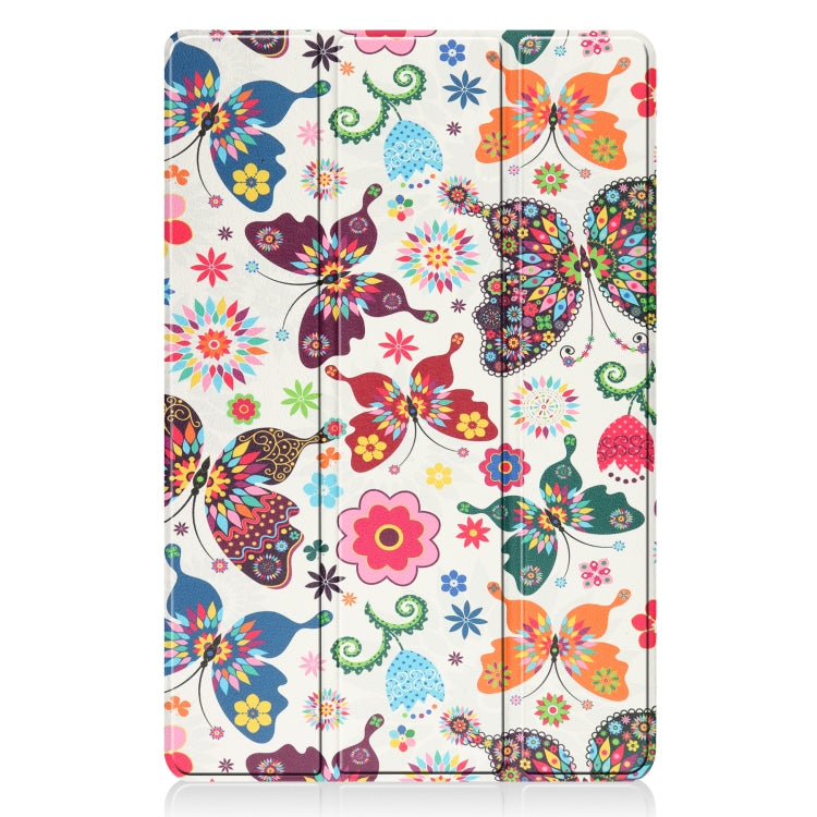 For Xiaomi Pad 5 Custer Painted PU Leather Case with Sleep / Wake-up Function & 3-Fold Holder