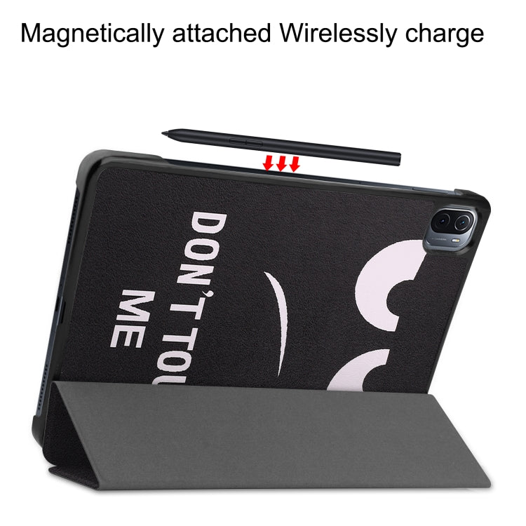 For Xiaomi Pad 5 Custer Painted PU Leather Case with Sleep / Wake-up Function & 3-Fold Holder