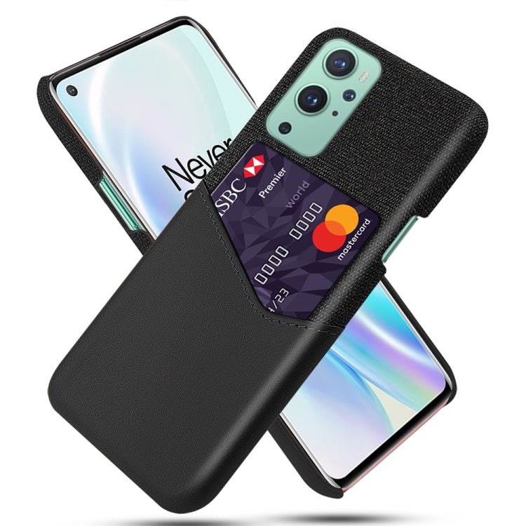 For OnePlus 9 Cloth Texture PC + PU Leather Back Cover Shockproof Case with Card Slot