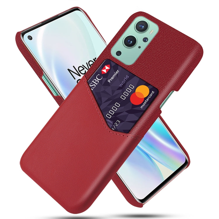 For OnePlus 9 Cloth Texture PC + PU Leather Back Cover Shockproof Case with Card Slot