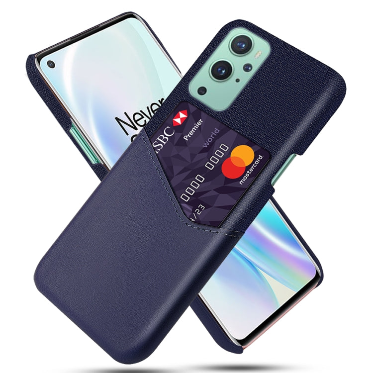 For OnePlus 9 Cloth Texture PC + PU Leather Back Cover Shockproof Case with Card Slot