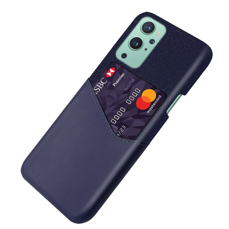 For OnePlus 9 Cloth Texture PC + PU Leather Back Cover Shockproof Case with Card Slot