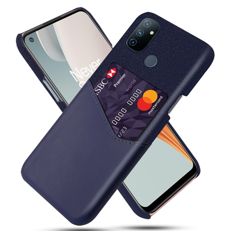 For OnePlus Nord N100 Cloth Texture PC + PU Leather Back Cover Shockproof Case with Card Slot