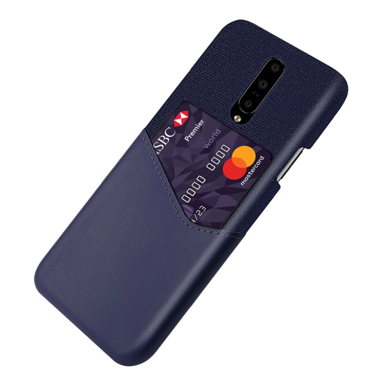For OnePlus 7 Pro Cloth Texture PC + PU Leather Back Cover Shockproof Case with Card Slot