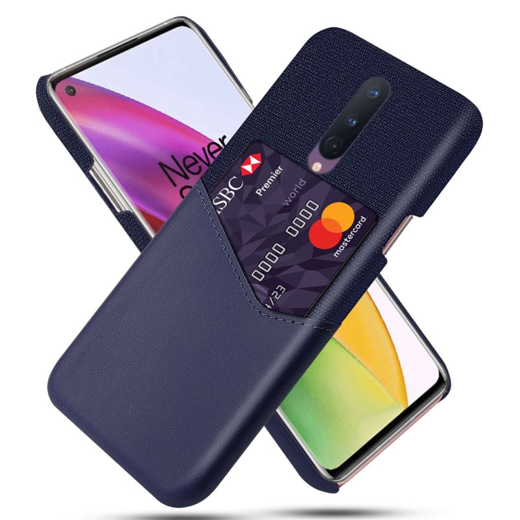 For OnePlus 8 Cloth Texture PC + PU Leather Back Cover Shockproof Case with Card Slot