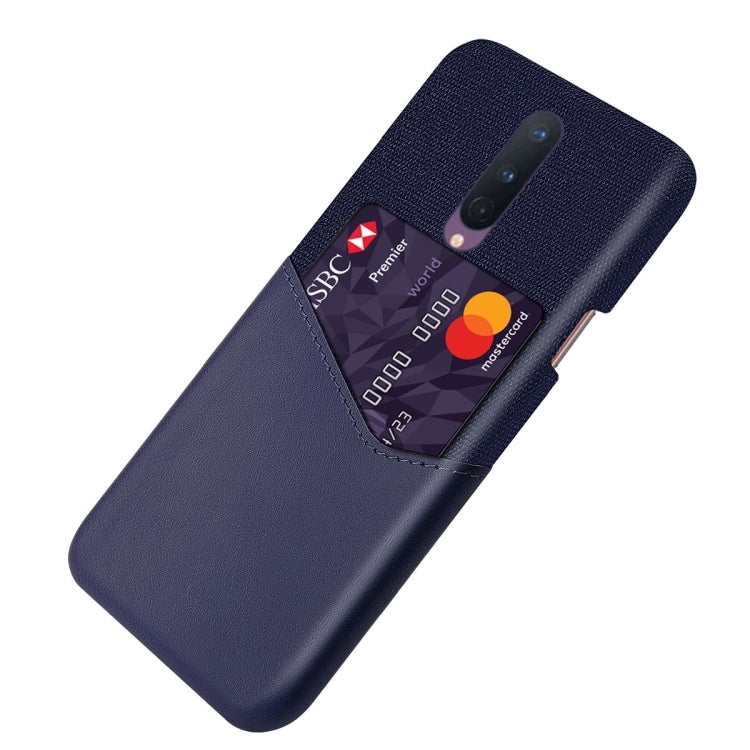 For OnePlus 8 Cloth Texture PC + PU Leather Back Cover Shockproof Case with Card Slot
