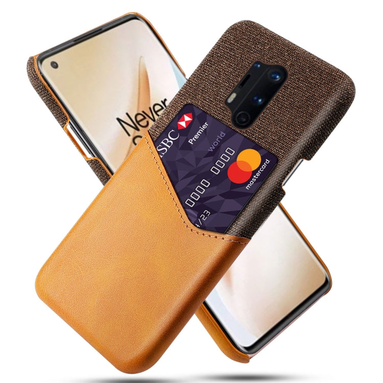 For OnePlus 8 Pro Cloth Texture PC + PU Leather Back Cover Shockproof Case with Card Slot