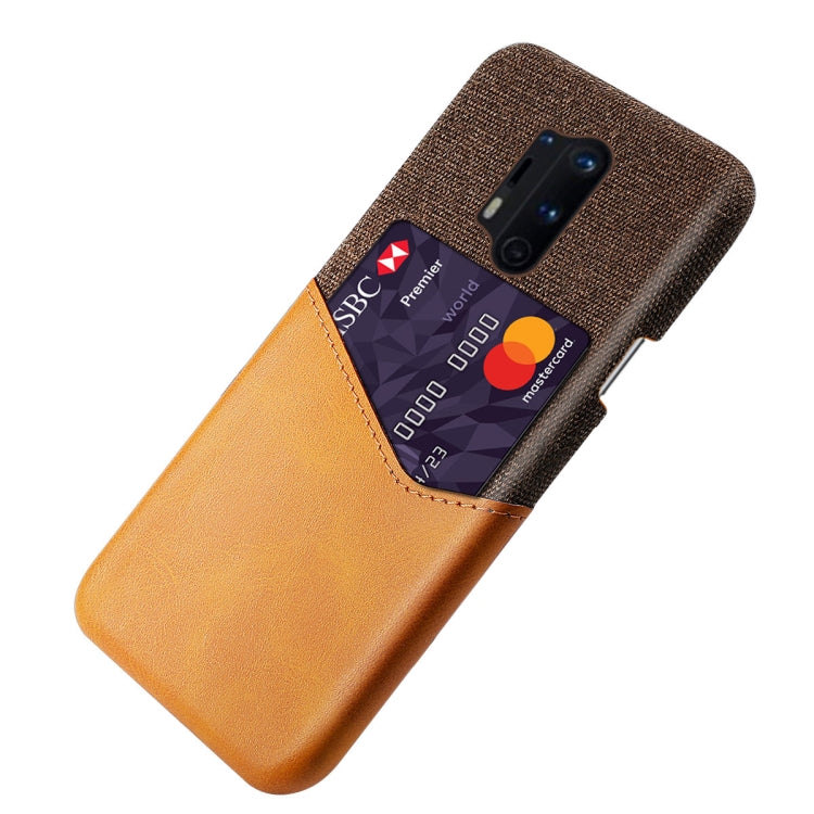 For OnePlus 8 Pro Cloth Texture PC + PU Leather Back Cover Shockproof Case with Card Slot