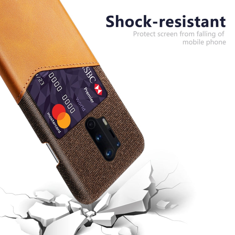 For OnePlus 8 Pro Cloth Texture PC + PU Leather Back Cover Shockproof Case with Card Slot
