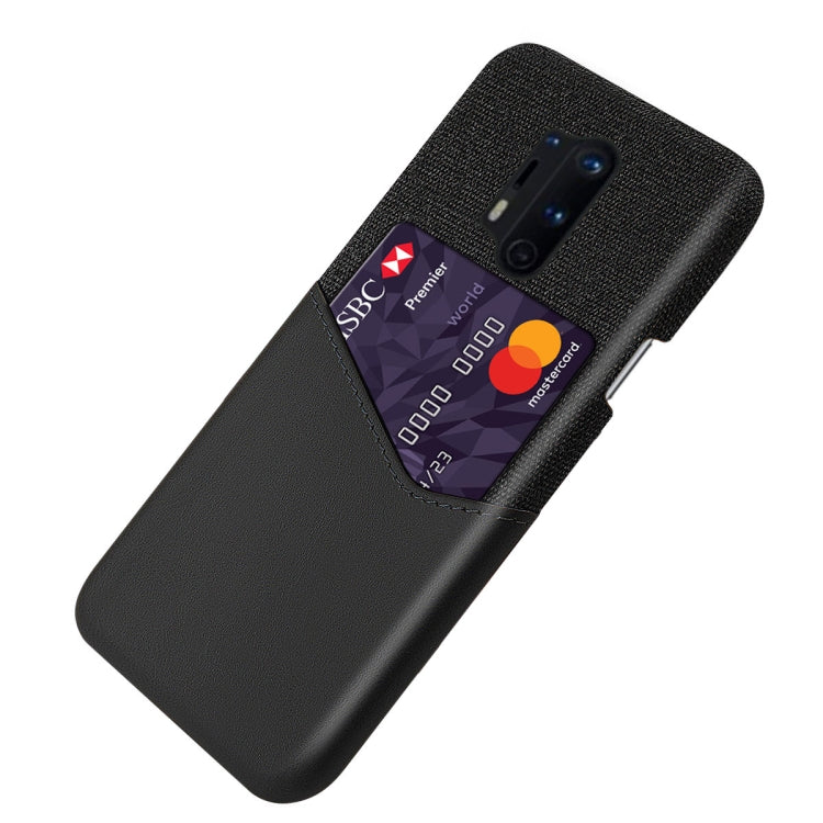 For OnePlus 8 Pro Cloth Texture PC + PU Leather Back Cover Shockproof Case with Card Slot