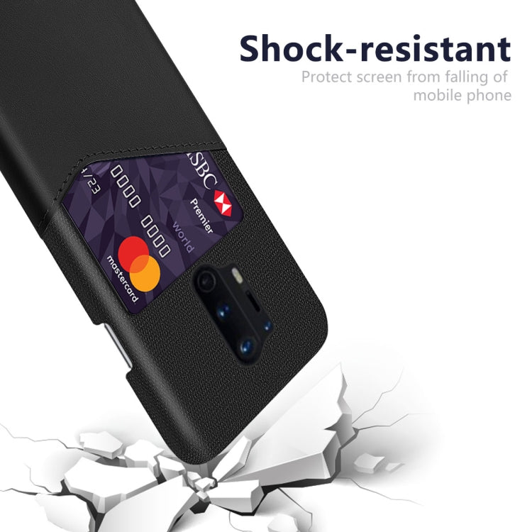 For OnePlus 8 Pro Cloth Texture PC + PU Leather Back Cover Shockproof Case with Card Slot