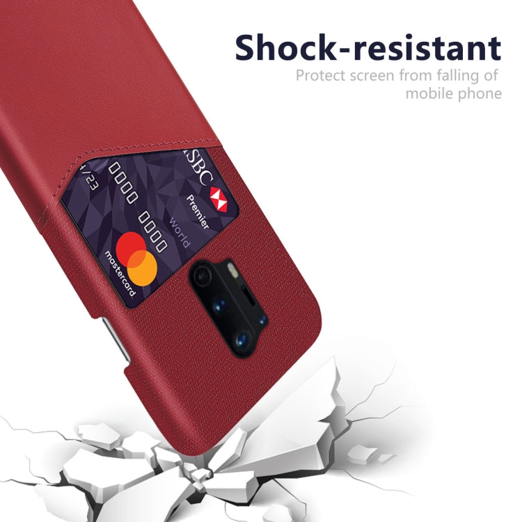 For OnePlus 8 Pro Cloth Texture PC + PU Leather Back Cover Shockproof Case with Card Slot