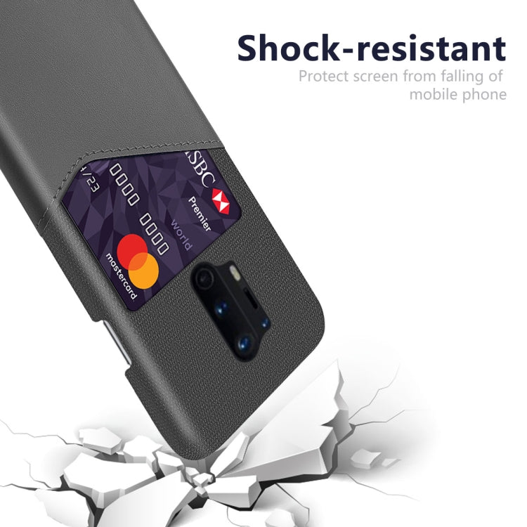For OnePlus 8 Pro Cloth Texture PC + PU Leather Back Cover Shockproof Case with Card Slot