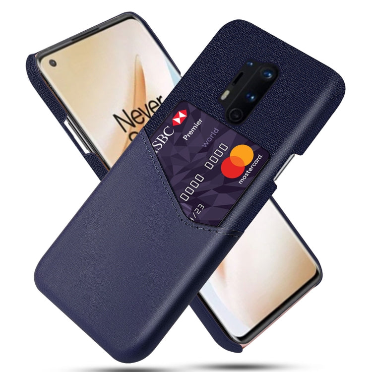 For OnePlus 8 Pro Cloth Texture PC + PU Leather Back Cover Shockproof Case with Card Slot