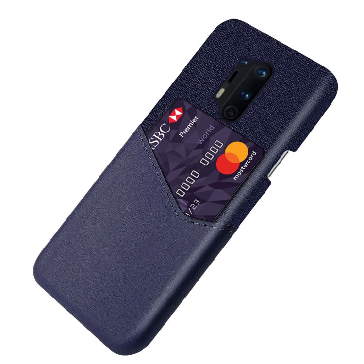 For OnePlus 8 Pro Cloth Texture PC + PU Leather Back Cover Shockproof Case with Card Slot