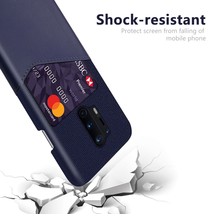 For OnePlus 8 Pro Cloth Texture PC + PU Leather Back Cover Shockproof Case with Card Slot