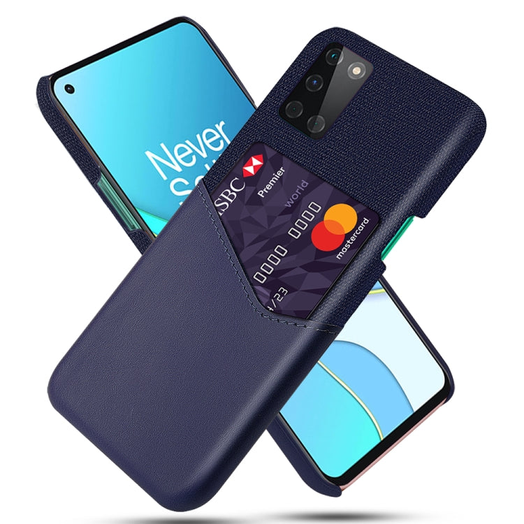 For OnePlus 8T Cloth Texture PC + PU Leather Back Cover Shockproof Case with Card Slot