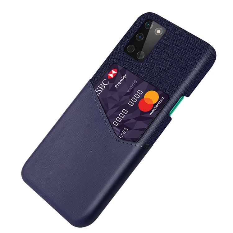 For OnePlus 8T Cloth Texture PC + PU Leather Back Cover Shockproof Case with Card Slot