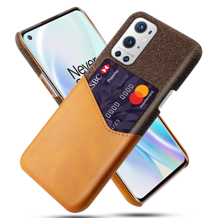 For OnePlus 9 Pro Cloth Texture PC + PU Leather Back Cover Shockproof Case with Card Slot