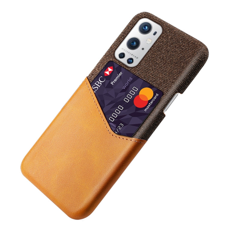 For OnePlus 9 Pro Cloth Texture PC + PU Leather Back Cover Shockproof Case with Card Slot