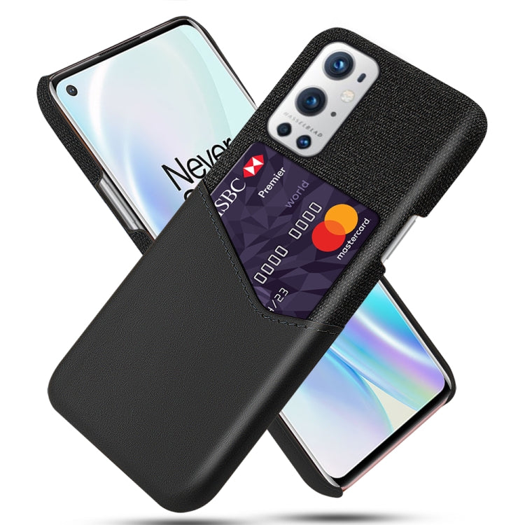 For OnePlus 9 Pro Cloth Texture PC + PU Leather Back Cover Shockproof Case with Card Slot