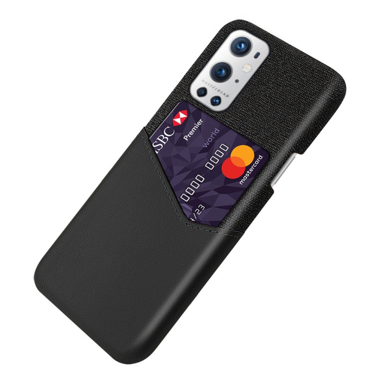 For OnePlus 9 Pro Cloth Texture PC + PU Leather Back Cover Shockproof Case with Card Slot
