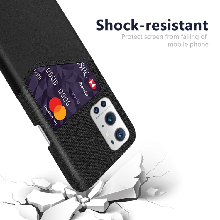 For OnePlus 9 Pro Cloth Texture PC + PU Leather Back Cover Shockproof Case with Card Slot