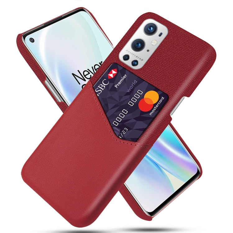 For OnePlus 9 Pro Cloth Texture PC + PU Leather Back Cover Shockproof Case with Card Slot