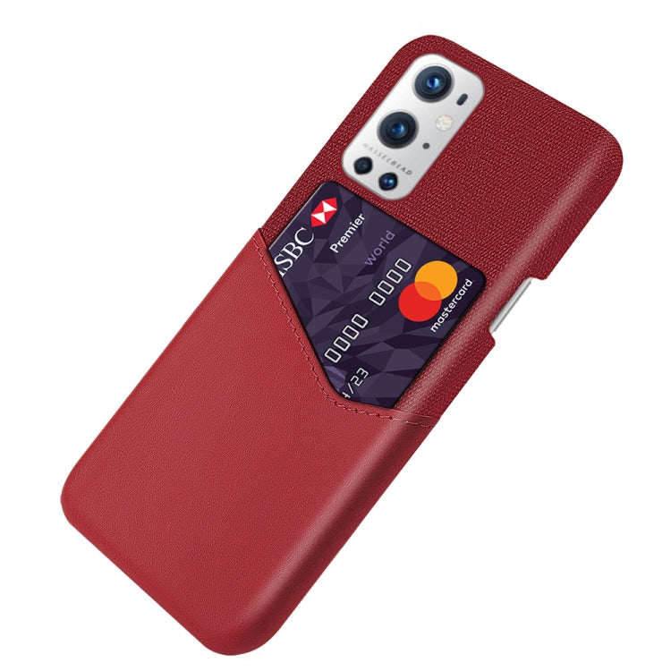 For OnePlus 9 Pro Cloth Texture PC + PU Leather Back Cover Shockproof Case with Card Slot