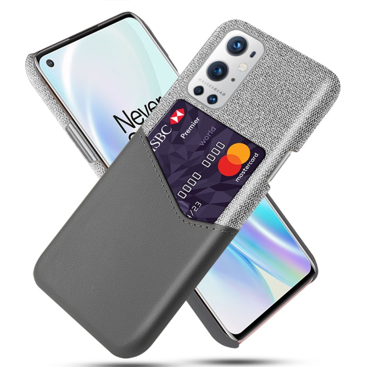 For OnePlus 9 Pro Cloth Texture PC + PU Leather Back Cover Shockproof Case with Card Slot