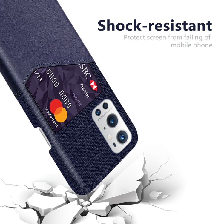 For OnePlus 9 Pro Cloth Texture PC + PU Leather Back Cover Shockproof Case with Card Slot