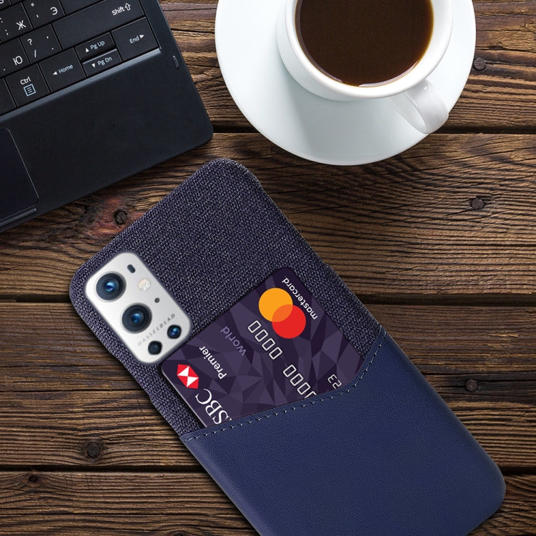 For OnePlus 9 Pro Cloth Texture PC + PU Leather Back Cover Shockproof Case with Card Slot