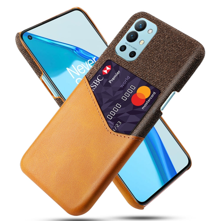 For OnePlus 9R Cloth Texture PC + PU Leather Back Cover Shockproof Case with Card Slot