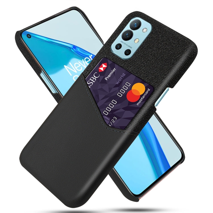 For OnePlus 9R Cloth Texture PC + PU Leather Back Cover Shockproof Case with Card Slot
