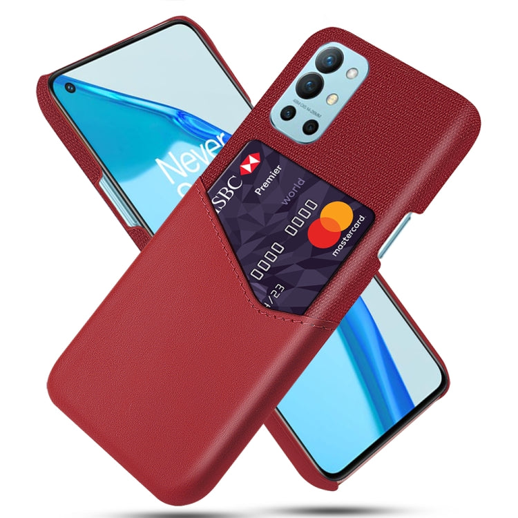 For OnePlus 9R Cloth Texture PC + PU Leather Back Cover Shockproof Case with Card Slot
