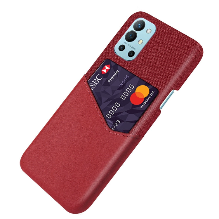 For OnePlus 9R Cloth Texture PC + PU Leather Back Cover Shockproof Case with Card Slot