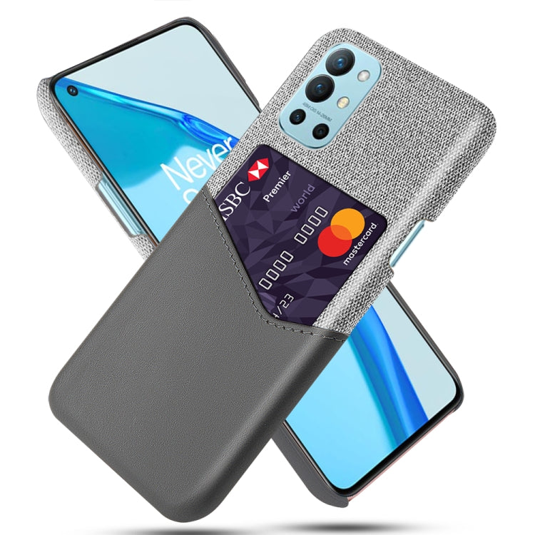 For OnePlus 9R Cloth Texture PC + PU Leather Back Cover Shockproof Case with Card Slot