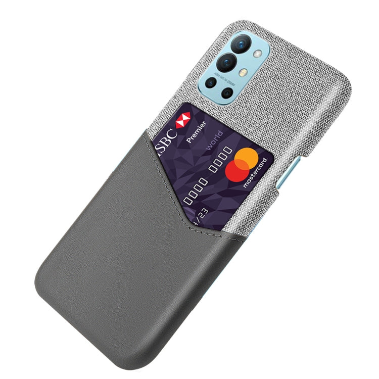 For OnePlus 9R Cloth Texture PC + PU Leather Back Cover Shockproof Case with Card Slot