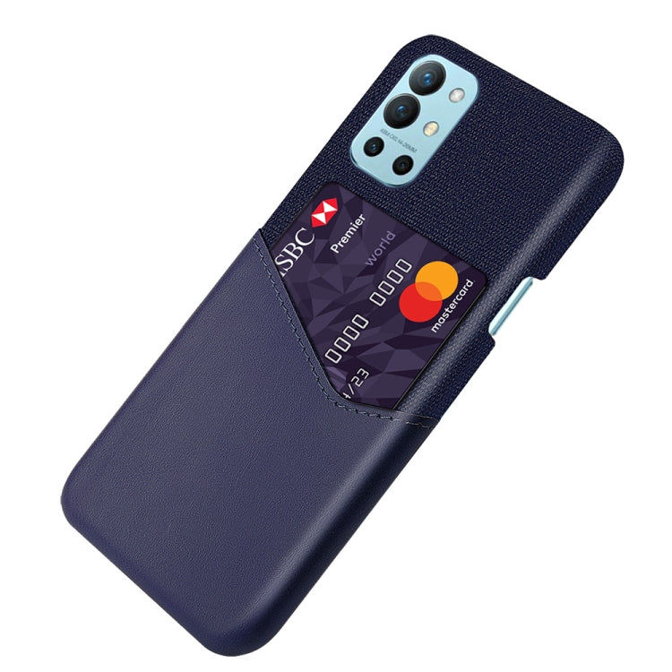 For OnePlus 9R Cloth Texture PC + PU Leather Back Cover Shockproof Case with Card Slot